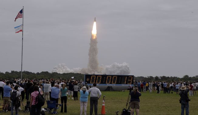 The space shuttle Atlantis lifts off from the Kennedy Space Center Friday, July 8, 2011, in Cape Canaveral, Fla. Atlantis is the 135th and final space shuttle launch for NASA. (AP Photo/Morry Gash)
