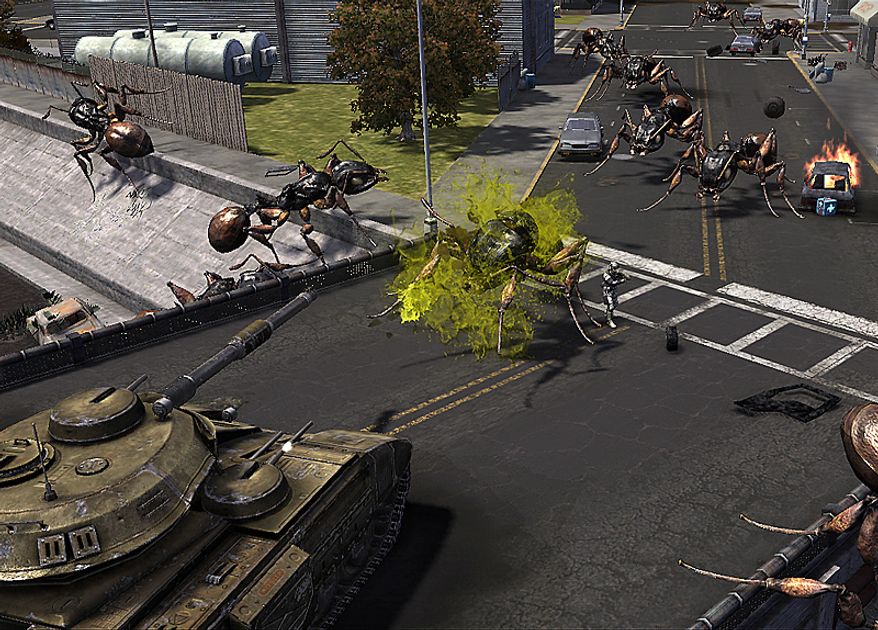 Get into a tank and start shooting bugs in the video game Earth Defense Force: Insect Armageddon.