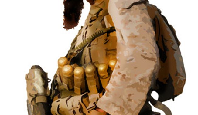 Illustration: Shariah soldier by John Camejo for The Washington Times