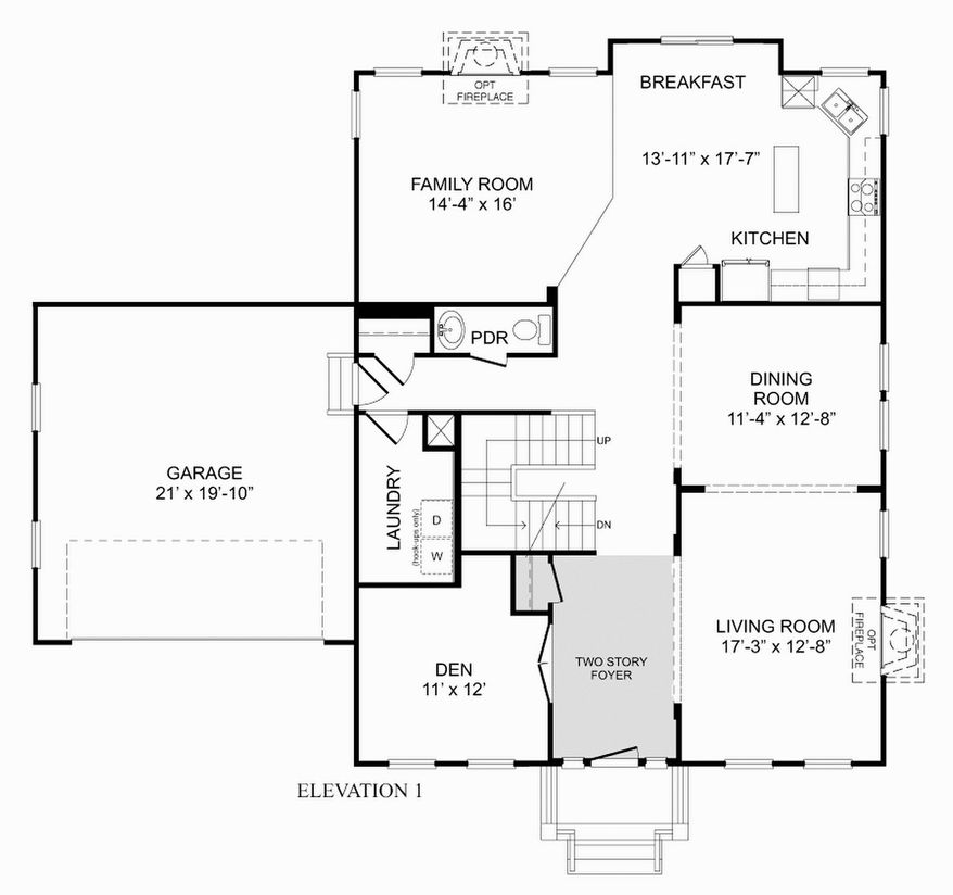 The Augusta model includes a den, a family room, a formal living room and a formal dining room on the main level in addition to the center-island kitchen and breakfast area, a powder room and a laundry room. Upstairs are four bedrooms and three full baths.