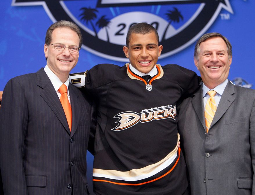 California-born Emerson Etem was taken with the 29th pick in the 2010 NHL draft by the Anaheim Ducks. (AP Photo/Reed Saxon)