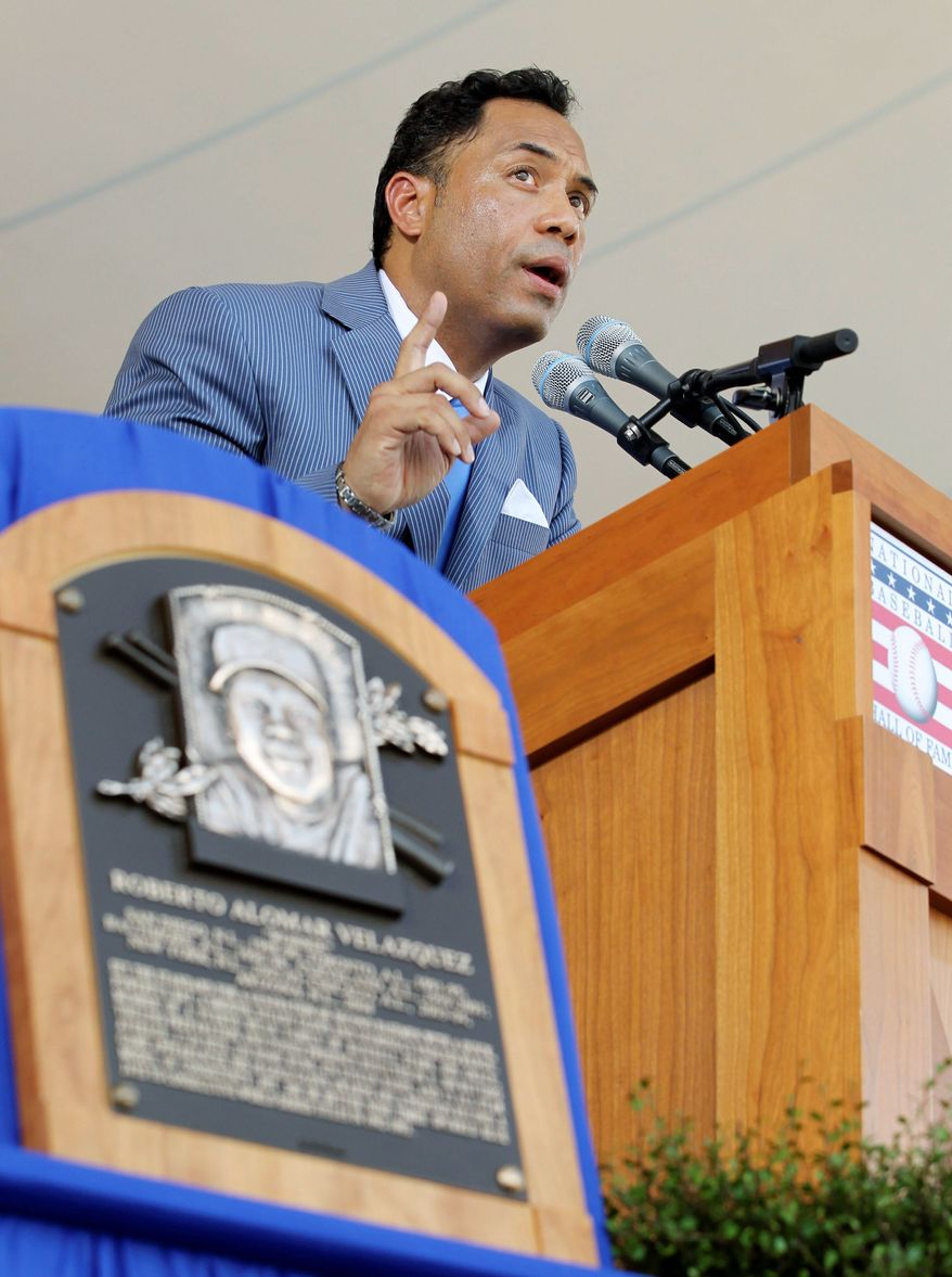 Roberto Alomar, a 12-time All-Star, won a record 10 Gold Gloves and had a career average of .300. (Associated Press)