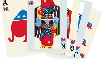 Illustration: The GOP&#39;s hand by Linas Garsys for The Washington Times
