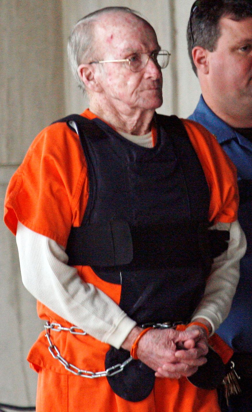 **FILE** In this photo from Aug. 24, 2007, reputed Ku Klux Klansman James Ford Seale is seen in Jackson, Miss., prior to sentencing in his role in the deadly abductions of two black teenagers in 1964. (Associated Press)