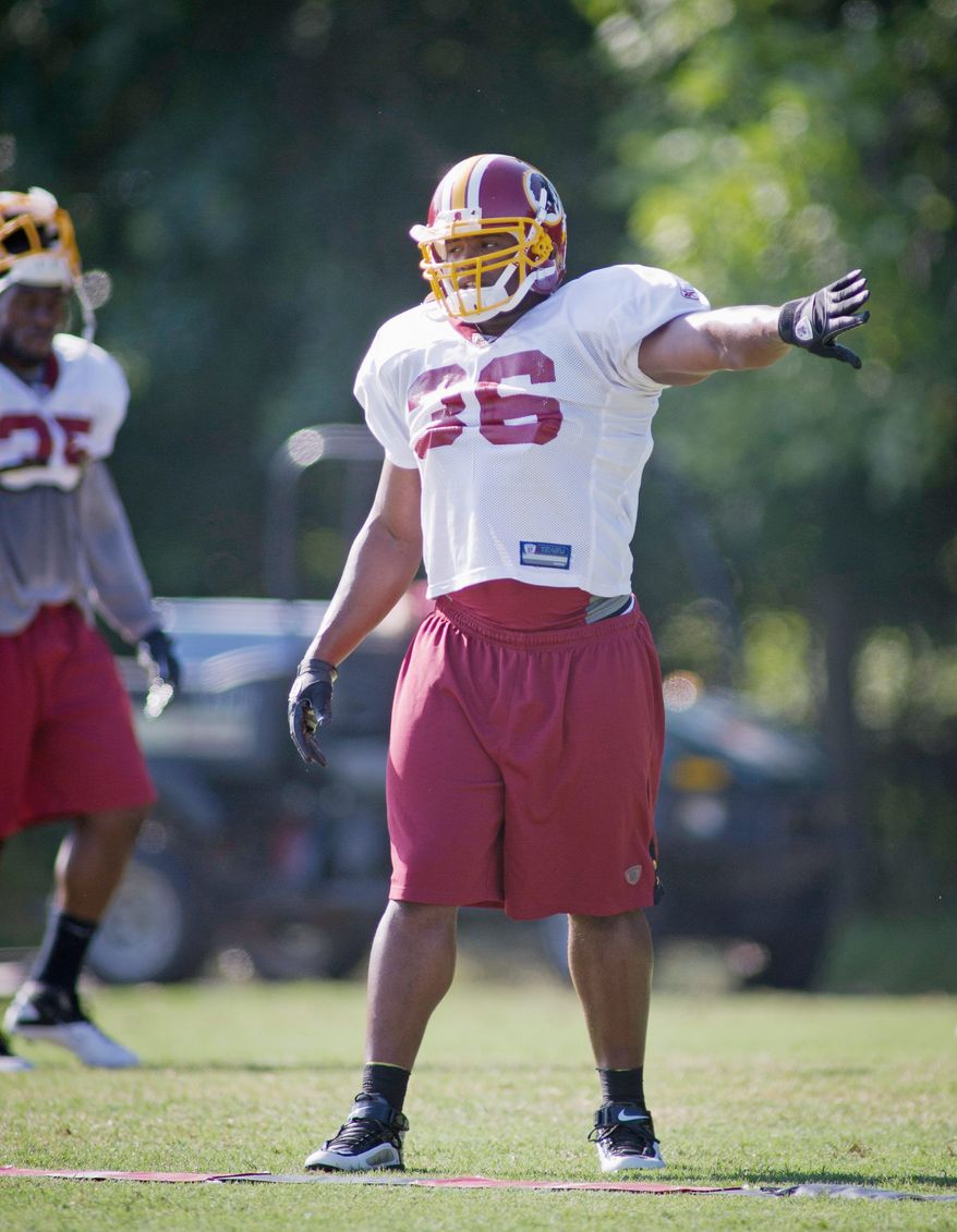 Redskins fullback Darrel Young's only NFL touchdown came on a 3-yard reception. (Rod Lamkey Jr./The Washington Times)
