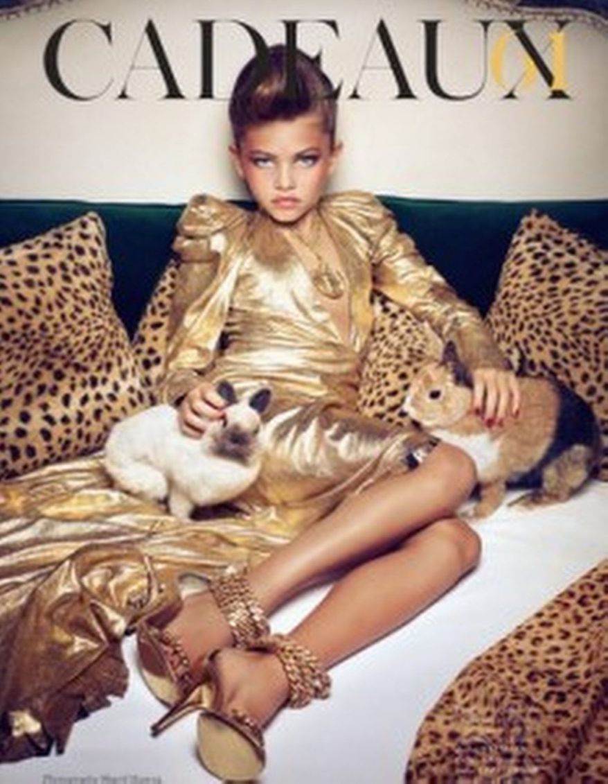 The depiction of Thylane Loubry Blondeau, 10, on the cover of French Vogue has been slammed as unsuitable for one so young. (Vogue)