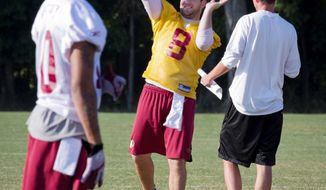 Redskins quarterback Rex Grossman says he expects to play into the second quarter against the Pittsburgh Steelers on Friday night. Grossman started the final three games last season. (Rod Lamkey Jr./The Washington Times)