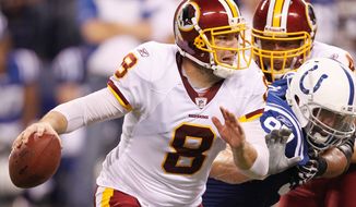Washington Redskins quarterback Rex Grossman will get the start Thursday night against the Baltimore Ravens. (Associated Press)
