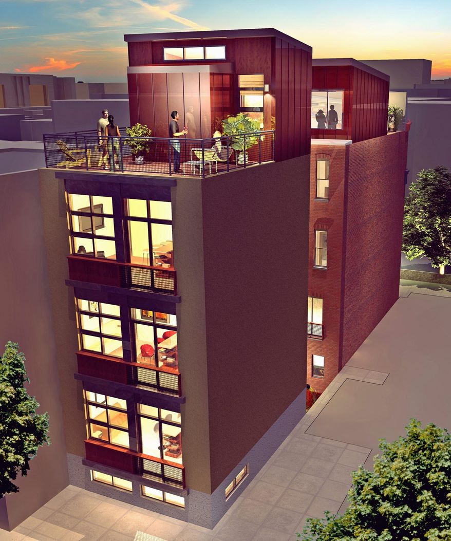 The Savannah Row condominiums at 1215 N St. NW are designed around a garden court between a historic row house and a modern addition. The one- and two-bedroom homes are priced from the $300,000s to the $700,000s.