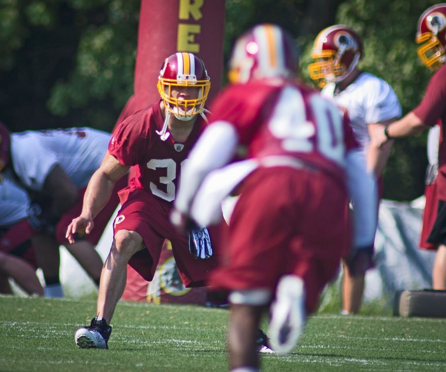 **FILE** Safety LaRon Landry had been sidelined since injuring his hamstring Aug. 19 before a Redskins preseason game. (Rod Lamkey Jr./The Washington Times)