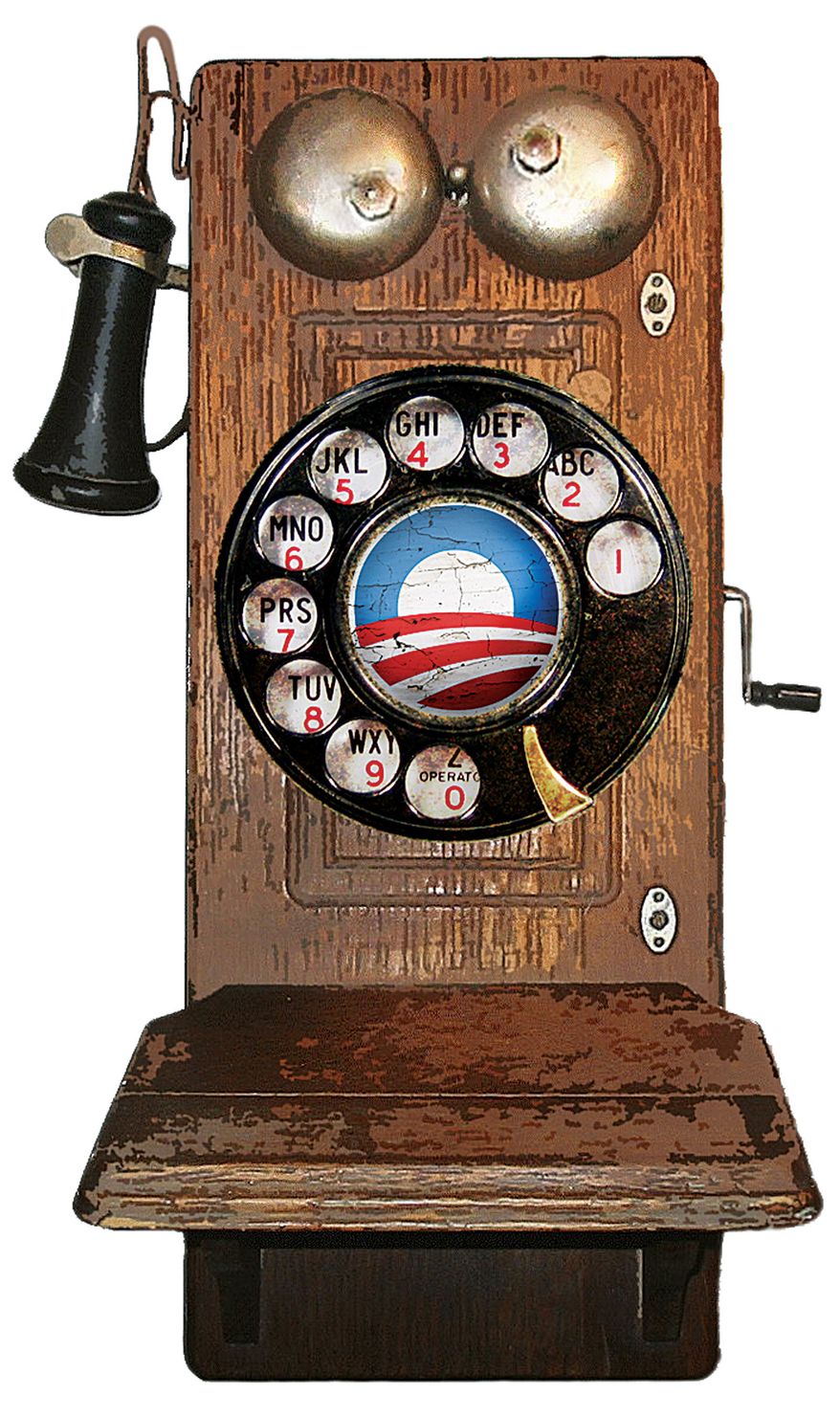 Illustration: Obama's iPhone by Greg Groesch for The Washington Times