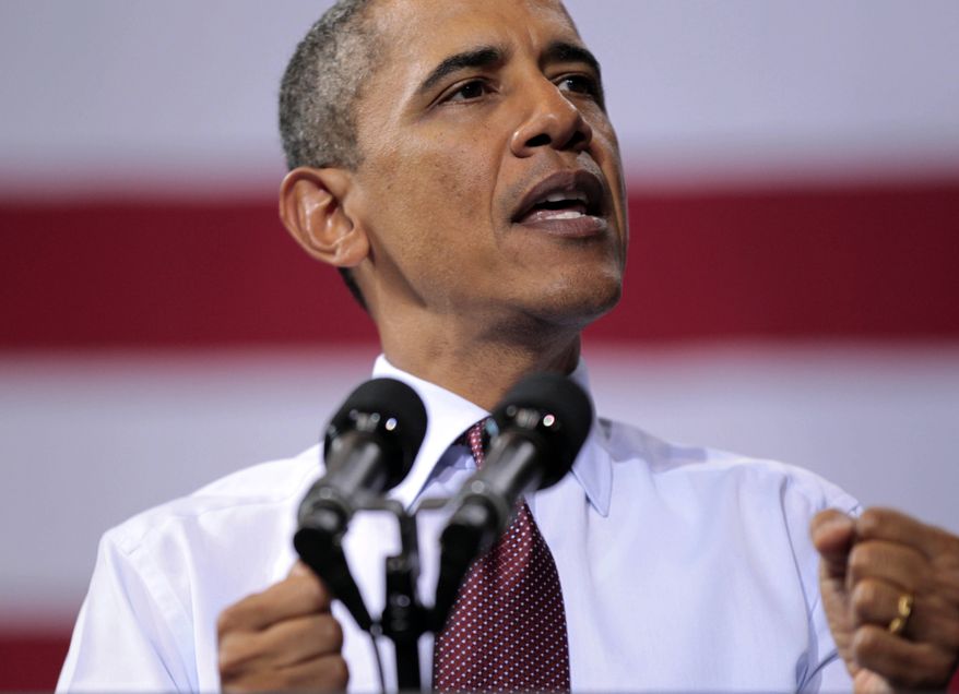 President Obama delivers remarks at the Robins Center Arena at the University of Richmond on Sept., 9, 2011, in Richmond, Va. (Associated Press)