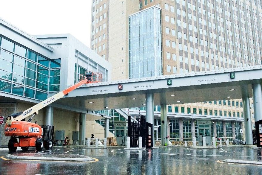 The Mark Center along Interstate 395 in Alexandria is the new home of the Department of Defense's Washington Headquarters Service and a number of other agencies. (T.J. Kirkpatrick/The Washington Times)