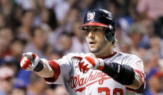 Nationals slugger Michael Morse was a career utility player until taking over at first base for Adam LaRoche, who suffered a season-ending shoulder injury. (Associated Press) **FILE**