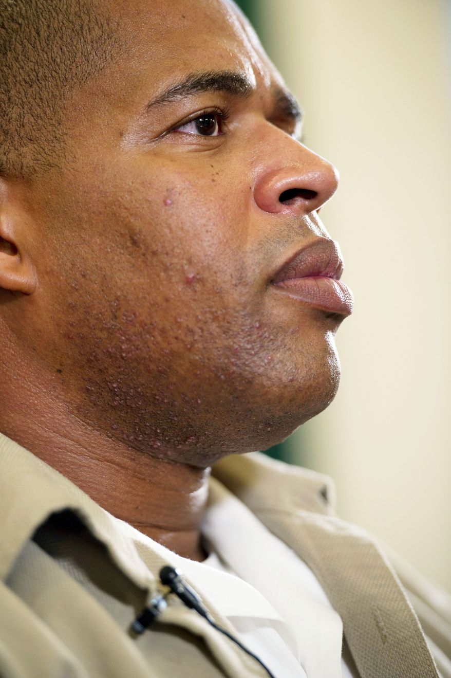 Capt. Hilton Burton: "If I've done something wrong ... demote me on the facts. Not based upon what Chief Lanier feels at the moment." (J.M. Eddins, Jr./The Washington Times)