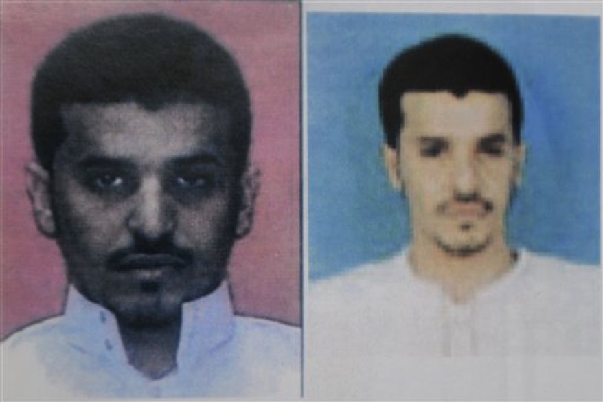 FILE - This undated file photo released by Saudi Arabia's Ministry of Interior on Sunday, Oct. 31, 2010, in a combination of two photos which they say both show bomb maker suspect Ibrahim Hassan al-Asiri. A Saudi militant believed killed in the U.S. drone strike in Yemen constructed the bombs for the al-Qaida branch's most notorious attempted attacks _ including the underwear-borne explosives intended to a down a U.S. aircraft, and a bomb carried by his own brother intended to assassinate a Saudi prince. The death of Ibrahim Hassan al-Asiri would make the Friday Sept. 30, 2011 drone strikes on a convoy in the central deserts of Yemen one of the most effective single blows in the U.S. campaign to take out al-Qaida's top figures. (AP Photo/Saudi Arabia Ministry of Interior, File) EDITORIAL USE ONLY - NO SALES