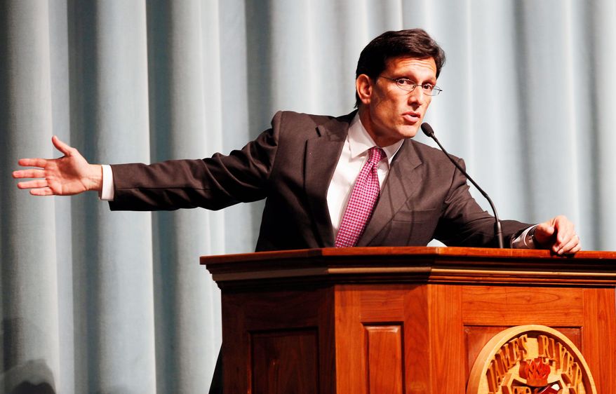 House Majority Leader Eric Cantor has emerged as a favorite target for the Democratic Party and as a mentor for freshman House Republicans. "Cantor is a convenient symbol for Democrats to attack," said Mark J. Rozell, a public policy professor at George Mason University. (Richmond Times-Dispatch via Associated Press)