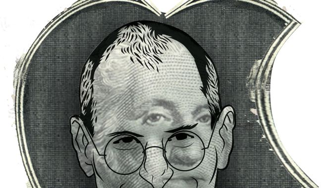 Illustration: Steve Jobs by Linas Garsys for The Washington Times