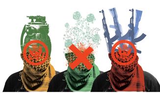 Illustration: Terrorist by Linas Garsys for The Washington Times