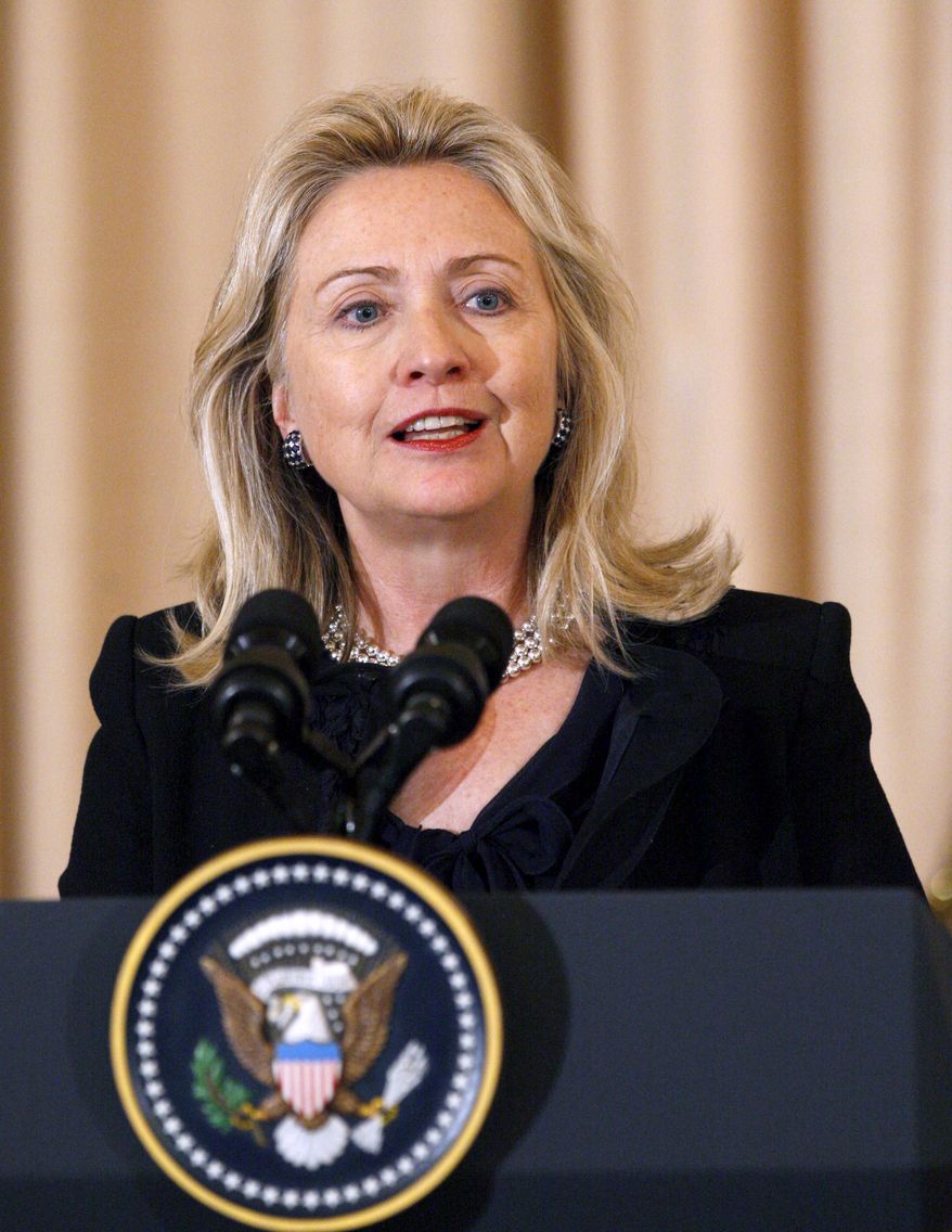 ** FILE ** Secretary of State Hillary Rodham Clinton. (Associated Press)