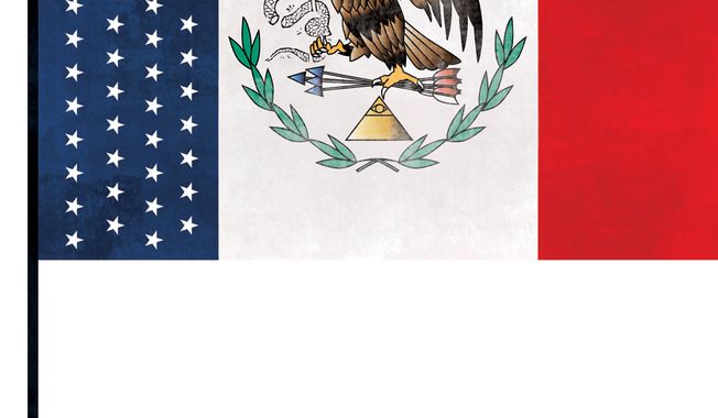 Illustration: United States of Mexico by Linas Garsys for The Washington Times