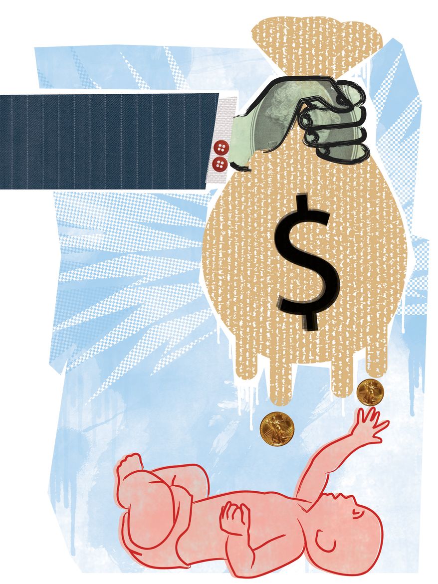 Illustration: Dependence on Government by Linas Garsys for The Washington Times