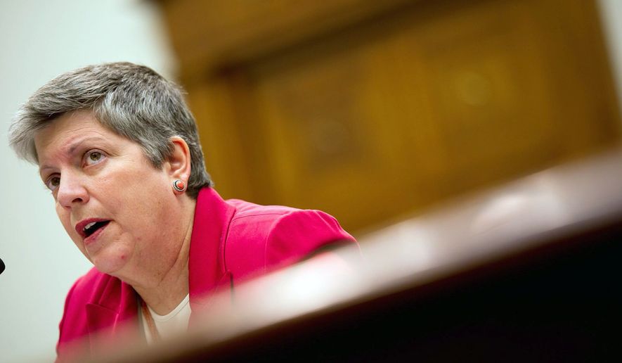 Homeland Security Secretary Janet A. Napolitano told the House Judiciary Committee on Wednesday that she did not know why she wasn&#39;t briefed immediately on the gun-walking operation. (Andrew Harnik/The Washington Times)