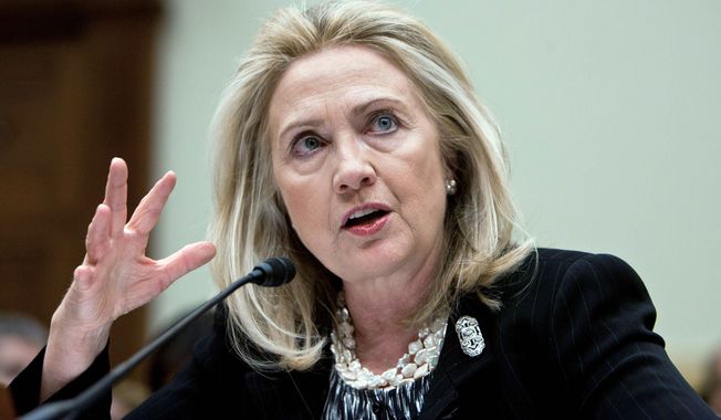 &quot;We want to fight, talk and build all at the same time,&quot;Secretary of State Hillary Rodham Clinton told the House Foreign Affairs Committee on Wednesday about terrorists in Pakistan and Afghanistan. (T.J. KIRKPATRICK / THE WASHINGTON TIMES)
