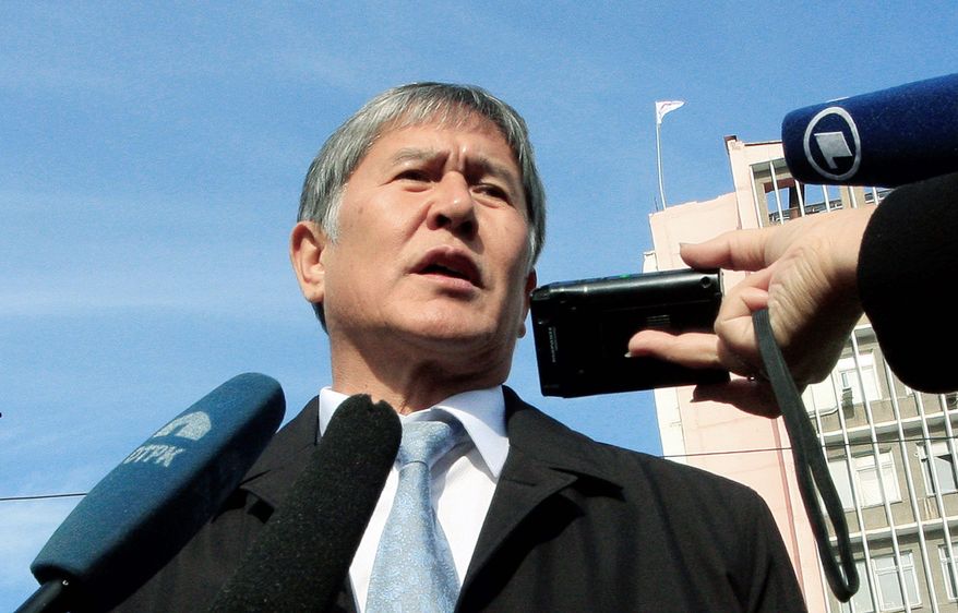 Almazbek Atambayev claims victory Monday after preliminary results show he received more than 60 percent of the vote in Kyrgyzstan's presidential election, but opponents cried foul and refuse to concede defeat. (Associated Press)