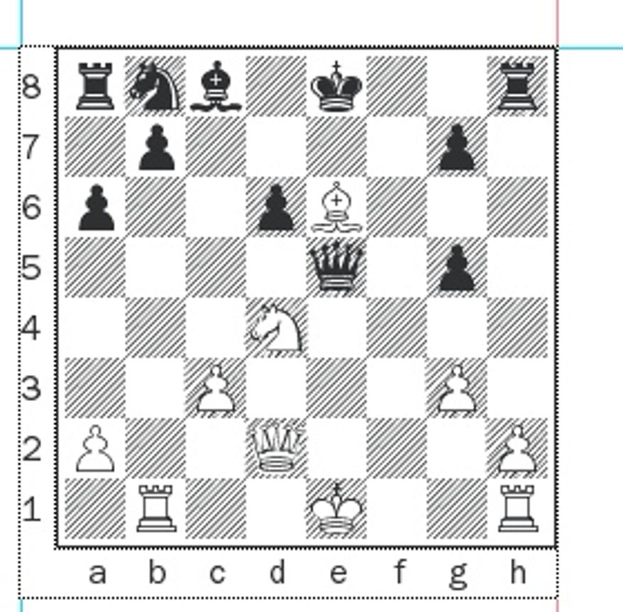 Robson-Dominguez Perez after 18...Qe5+.