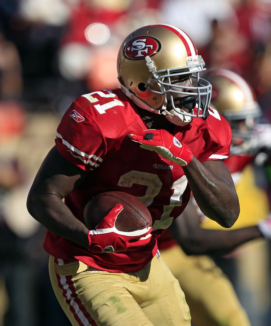San Francisco 49ers running back has 675 yards and five touchdowns on the ground this season. He has rushed for at least 125 yards in four straight games. (AP Photo/Marcio Jose Sanchez)