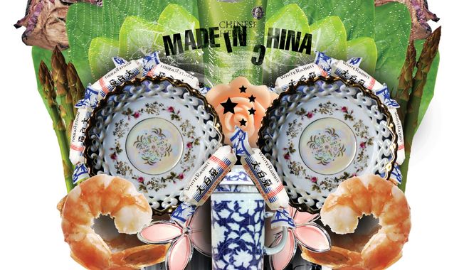 Illustration: Made in China by Linas Garsys for The Washington Times