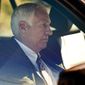 FILE - In this Nov. 5, 2011 file photo, former Penn State football defensive coordinator Gerald &quot;Jerry&quot; Sandusky sits in a car as he leaves the office of Centre County Magisterial District Judge Leslie A. Dutchcot in State College, Pa. Sandusky, who is charged with sexually abusing eight boys in a scandal that has rocked the university, said in an telephone interview with Bob Costas Monday night on NBC News&#39; &quot;Rock Center&quot; that there was no abuse and that any activities in a campus shower with a boy were just horseplay, not molestation. (AP Photo/The Patriot-News, Andy Colwell, File)