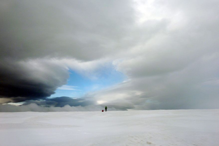 British adventurer Felicity Aston skis across Iceland during a pre-expedition training trip. Ms. Aston plans to ski by herself across Antarctica. If she manages to complete this journey of more than 1,000 miles in late January, she'll become the first person to cross Antarctica alone under her own power. (Kaspersky One Trans-Antartic Expedition via Associated Press)