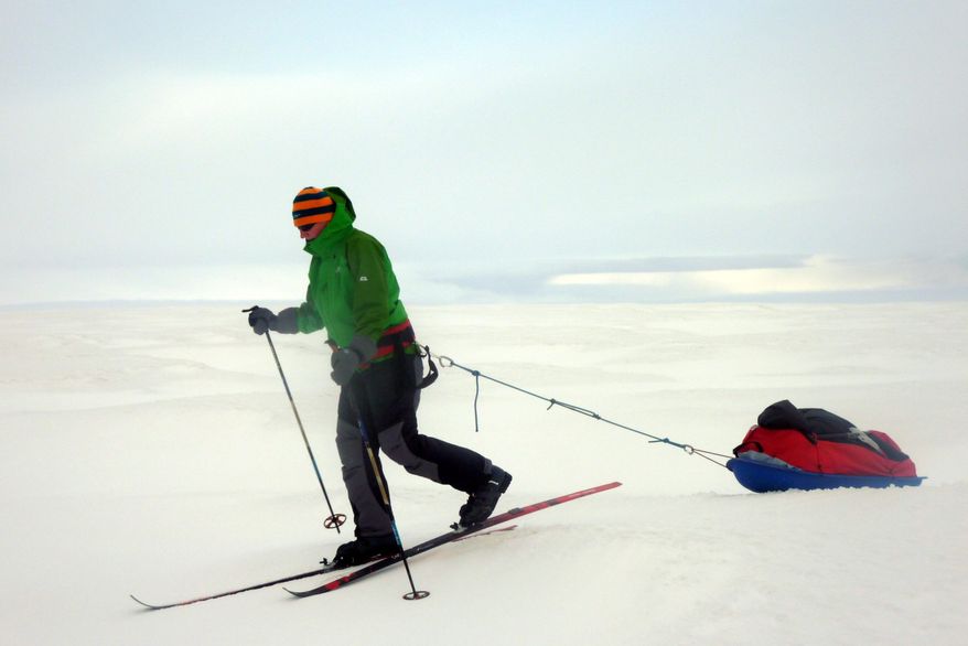 Felicity Aston tunes up for her cross-Antarctica solo journey in Iceland. She'll be pulling 187 pounds of gear on a sledge that'll include freeze-dried food, fuel and a camp stove for melting snow. She'll also have a solar recharger and two MP3 players. (Kaspersky One Trans-Antartic Expedition via Associated Press)