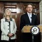 Secretary of State Hillary Rodham Clinton and Treasury Secretary Timothy F. Geithner announced  new sanctions against Iran on Monday for the purpose of pressuring Tehran to halt its suspected nuclear weapons program. The Treasury Department also named  the Central Bank of Iran  as a primary money-laundering &quot;concern.&quot; (Associated Press)