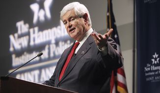 Republican presidential candidate and former House Speaker Newt Gingrich speaks Nov. 21, 2011, at a town meeting at St. Anselm College in Manchester, N.H. (Associated Press)