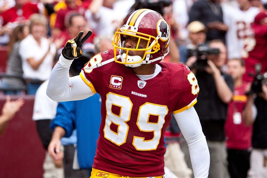 Redskins receiver Santana Moss missed four games after suffering a broken hand in a loss at Carolina on Oct. 23. He has 301 receiving yards and a two touchdowns this season.
(T.J. Kirkpatrick/ The Washington Times)