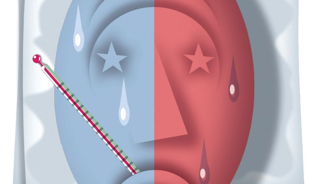 Illustration: Partisan fever by Alexander Hunter for The Washington Times
