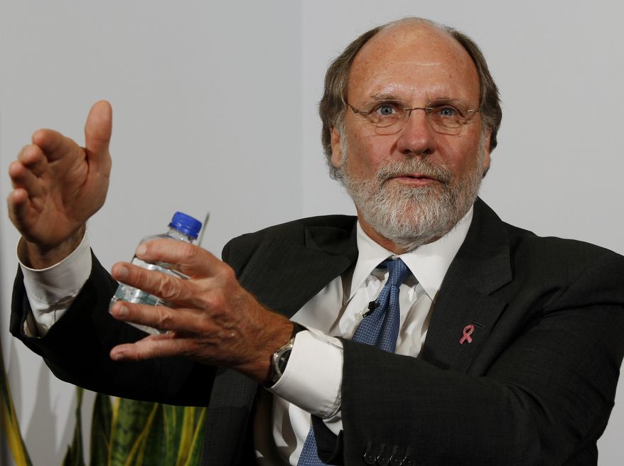 ** FILE ** In this Oct. 20, 2009, file photo, then New Jersey Gov. Jon S. Corzine answers a question during an interview with the Associated Press, in Trenton, N.J. (AP Photo/Mel Evans, File)