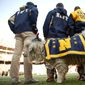 Navy&#x27;s mascot Bill the Goat stands on the sideline before the start of the Army-Navy game at Fedex Field, Landover, MD, Saturday, December 10, 2011. (Andrew Harnik / The Washington Times) **FILE**