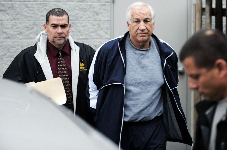Former Penn State defensive coordinator Jerry Sandusky is charged with 52 counts of child sexual abuse. Medical professionals say the pattern appears typical; former players say they can't believe it. (Centre Daily Times via Associated Press)