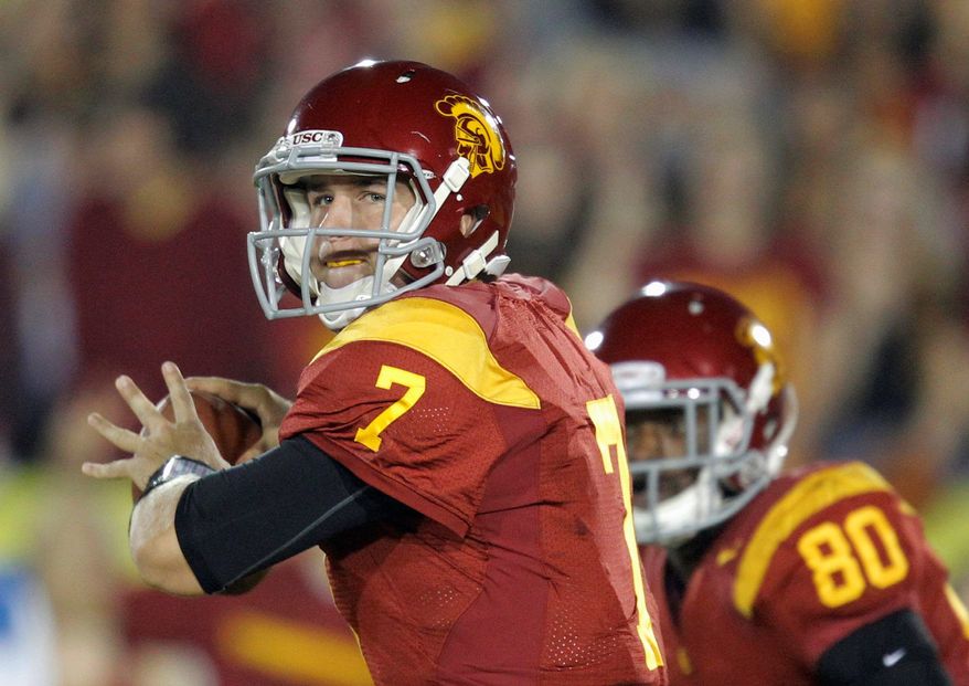 USC quarterback Matt Barkley has played his way into the conversation for the top pick in April's NFL draft. (Associated Press)