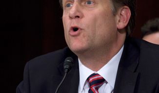 **FILE** Michael McFaul testifies on Oct. 12, 2011, on Capitol Hill in Washington before the Senate Foreign Relations Committee on his nomination as U.S. ambassador to Moscow. (Associated Press)