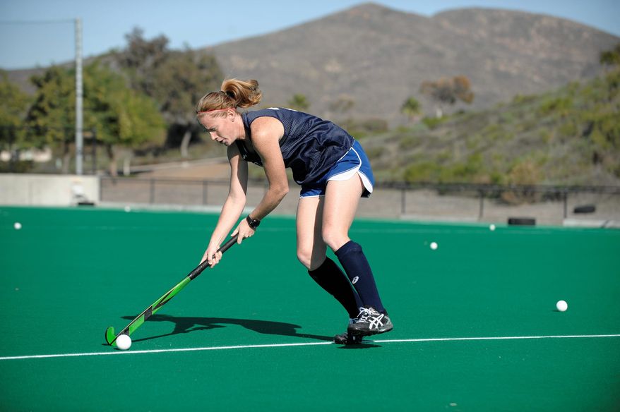 U.S. field hockey player Claire Laubach at the Olympic Training Center in Chula Vista, Calif. Wednesday, Dec. 7, 2011. (Denis Poroy/Special to The Washington Times)
