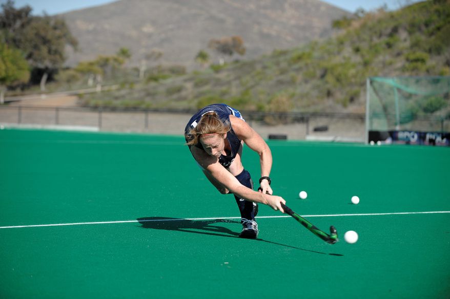 U.S. field hockey player Claire Laubach at the Olympic Training Center in Chula Vista, Calif. Wednesday, Dec. 7, 2011. (Denis Poroy/Special to The Washington Times)
