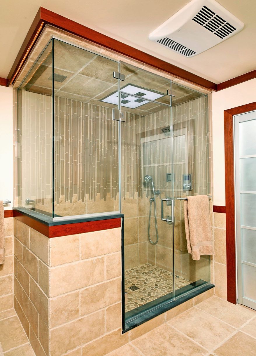 Courtesy of Case Design/Remodeling
Many homeowners are forgoing having a tub in the bathroom and are instead using tile work and frameless glass doors to highlight the shower.