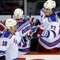 New York Rangers&#39; Brian Boyle (right) has two goals and eight points this season in a third-line center role. His 6-foot-7 frame also makes him a valuable penalty killer. (AP Photo/Bill Kostroun)
