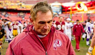 Mike Shanahan has failed to take his past five teams to the postseason. He&#39;s 11-21 as the Redskins&#39; coach two years into a five-year contract. (Andrew Harnik/The Washington Times)