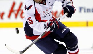 Jeff Halpern won 58.3 of his faceoffs in the 2011-12 season with the Capitals. He signed a one-year deal with the Rangers this offseason. (Associated Press)